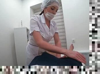 enfermeira, amador, chupanços, doutor, mulher-madura, massagem, pov, hospital