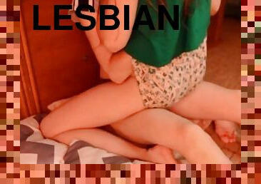 lesbiana, sarutand, iubita