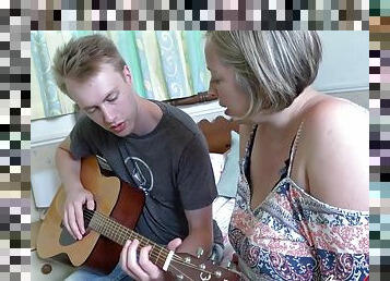 Corpulent Mom Fucks Her 18yo Girl Guitar Teacher - 18 Years Old