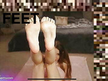 pieds, blonde, webcam, fétiche