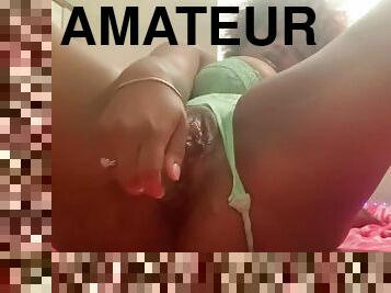 masturbação, orgasmo, amador, anal, ébona, brinquedo, sozinho, tatuagem, pénis