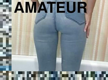 cul, gros-nichons, pisser, giclée, amateur, ados, culotte, fétiche, solo, jeans