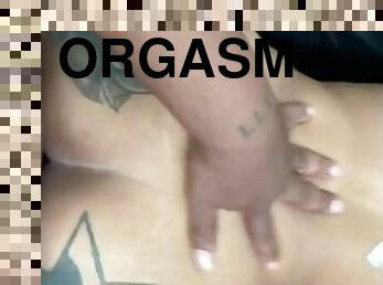 pantat, orgasme, amatir, dewasa, berkulit-hitam, sudut-pandang, tato