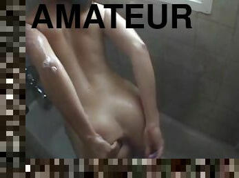 baignade, chatte-pussy, amateur, hardcore, maison, petite-amie, horny, petite, douche, solo