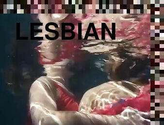 Lilia Mihalkova and Natalia Kupalka underwater lesbians