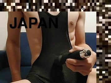 asiático, amador, tiro-ao-alvo, gay, japonesa, massagem, ejaculação, máquinas, sozinho, roupa-interior