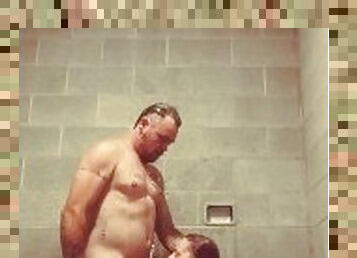 Busting a quickie in camp shower