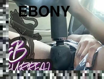 EBONY TRY NOT TO GET CAUGHT PARKING LOT MASTURBATION