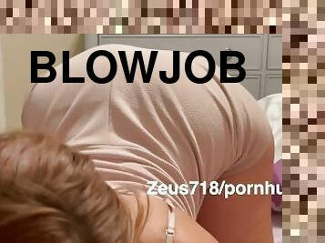 Noisy sloppy blowjob my stepdaughter suck my small dick