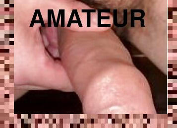 masturbation, amateur, énorme-bite, point-de-vue, solo, bite, juteuse