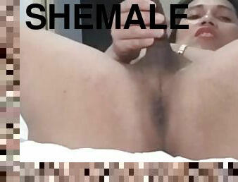 sexy shemale masturbate her 7 inch cock & cumshot [Trans Anairb]