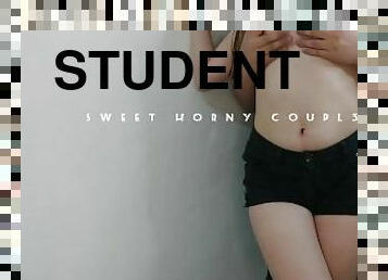 asiatisk, röv, fitta-pussy, student, avsugning, cumshot, gigantisk-kuk, tonåring, hardcore, creampie