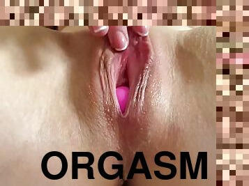 Vaginal balls are comming out of my creamy wet pussy during clit play and orgasm.
