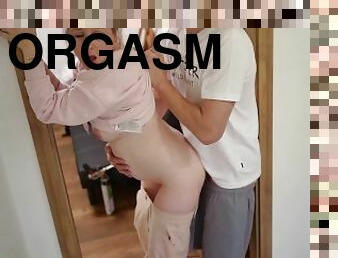 orgasm, gravid, fitta-pussy, amatör, milf, tonåring, creampie, hårt, skrikande