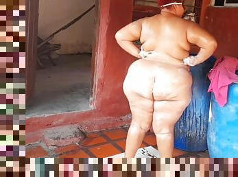 traseiros, banhos, amador, bbw, webcam, mãe-mother, chuveiro, morena