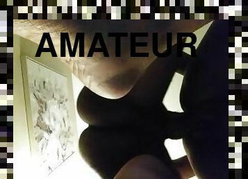 cul, amateur, ébène, énorme-bite, milf, hardcore, maman, bite, dure