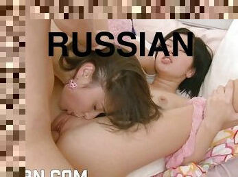 Two hot russian teenfucked hard in their asses