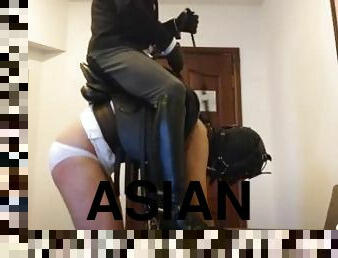 asiatisk, amatør, bøsse, ridning, fetish