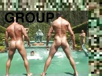 polla-enorme, gay, sexo-en-grupo, universidad, ducha, a-solas, musculada, húmedo, gay-joven, polla