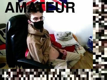 masturbation, amateur, ejaculation-sur-le-corps, énorme-bite, gay, branlette, secousses, ejaculation, européenne, euro