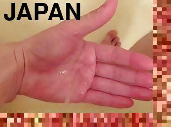 asiatique, pisser, amateur, ejaculation-sur-le-corps, japonais, ejaculation, bukkake, fétiche, solo