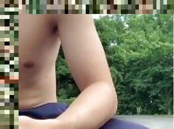 A Korean idol doing sex training in a park near the Tokyo Olympics venue! [Big ass][Big dick]