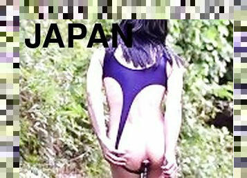 masturbação, na-rua, público, amador, anal, brinquedo, hardcore, japonesa, dildo, sozinho