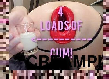 extrem, gigantisk, anal, leksak, creampie, sprut, dildo, rumpa-butt