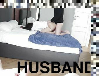 The Husband Watches As They Fuck His Wife. He Couldnt Stand It