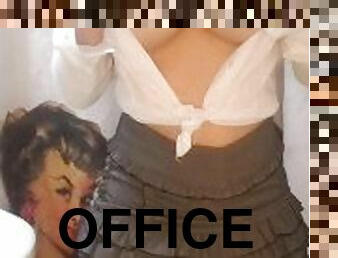 veľké-prsia, kancelária, sekretárka, latinské, prsia, oblečený-sex, erotické