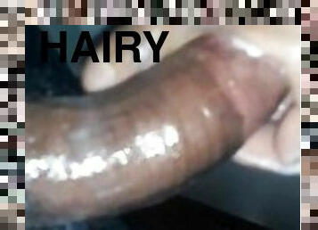 poilue, masturbation, amateur, ejaculation-sur-le-corps, ébène, gay, black, ejaculation, sperme, solo