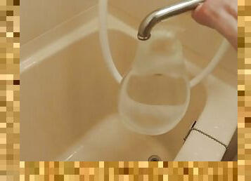 Put a condom on the faucet and fill it with water. And the condom bursts!!