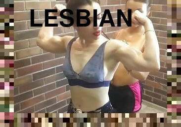 amatør, lesbisk, fetisj, muskuløs, trening