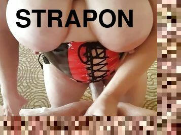 store-patter, strapon, kone, amatør, anal, milf, legetøj, hardcore, ægtemand, blond