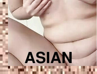 asiático, masturbação, amador, adolescente, japonesa, dedos, sozinho, coreano, filipina, tetas-pequenas