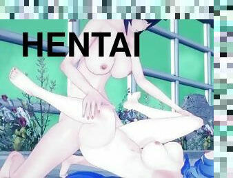 avsugning, creampie, sväljer, sprut, hentai, 3d