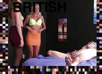 British cfnm voyeurs watcher tugging sub in erotic threesome