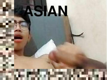 asiático, masturbação, tiro-ao-alvo, gay, estrela-porno, gozando, excitante, sozinho, filipina, gay-adolescente