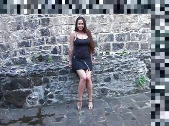 Hot slut wants to play in the old castle ruins
