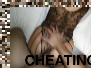 Cheating girlfriend answers boyfriend while i enjoy her after drinks at hotel!