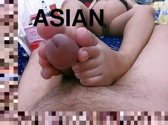 asiatique, levrette, enceintes, amateur, massage, couple, pieds, point-de-vue, thaï, première-fois