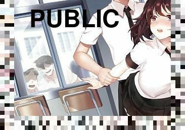 Cute brunette in school uniform fucks with classmate in public / japanese schoolgirl