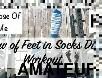 view of feet in socks during workout (foot fetish) - GlimpseOfMe