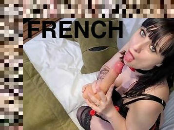 masturbation, orgasme, femme, jouet, française, secousses, gode, cocu, taquinerie