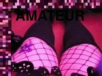 amateur, ejaculation-sur-le-corps, solo, goth