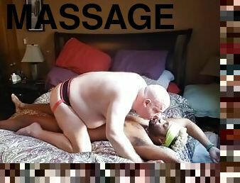 Bear gives bbc a massage