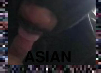 Asian getting sucked in dorm