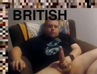 Chubby British Nerd Huge Cock Cumshot on self 10
