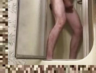 baignade, masturbation, amateur, anal, ejaculation-sur-le-corps, gay, gode, douche, solo, bisexuels