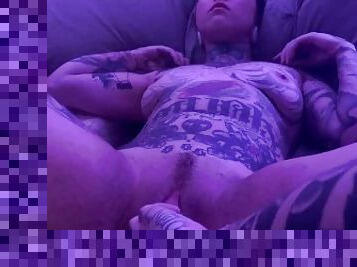 masturbação, orgasmo, amador, babes, sozinho, morena, tatuagem